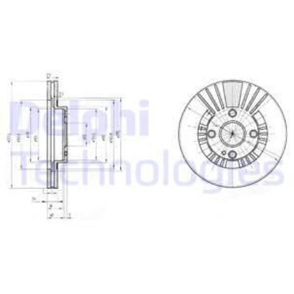 Delphi 2X Bremsscheibe Vorne Ø258 Mm BelüFtet Unbeschichtet FüR Mazda 323 F VI-image