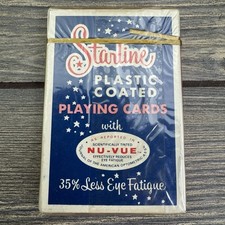 Vintage Starline Pinochle Nu-Vue Plastic Coated Playing Cards - Made in USA