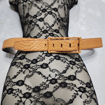 Calvin Klein belt Snake Design Orange size (34)M genuine leather