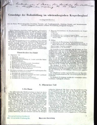 Grundzüge der Bodenbildung im württembergischen Keuperbergland. Mitteilungen d.V