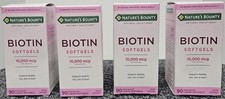 4X Nature  s Bounty BIOTIN 10,000 mcg Hair Skin  Nails 90 Liquid Softgels 02/28
