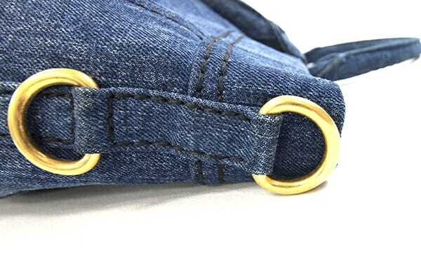 Prada 2WAY Handbag BN2069 Blue Denim Used Shoulder Bag Crossbody Logo Canapa Lad thumbnail 5