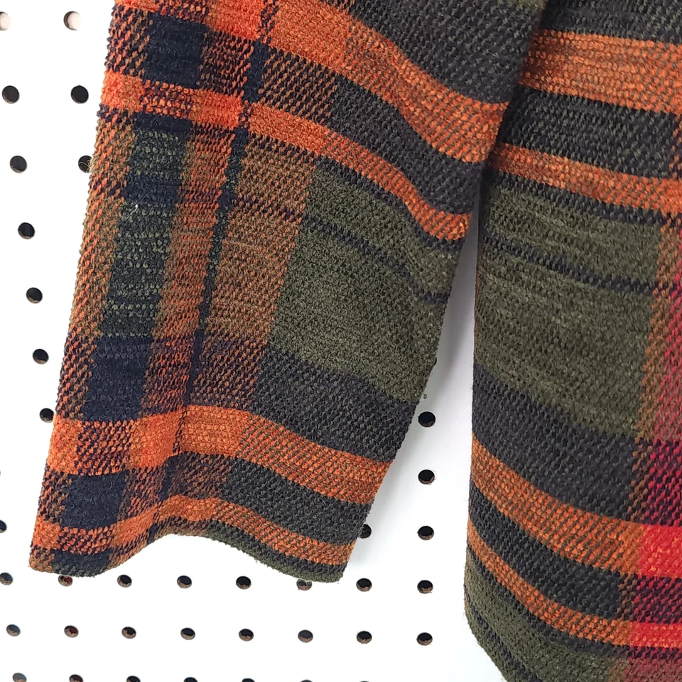 Chaqueta Blazer Joan Leslie Para Mujer a Cuadros Talla 14 Multicolor Naranja Verde Rojo Azul Foto 3 de 4