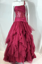 UNBRANDED Dress Women's ONE SIZE Evening Layered Tulle Corset Floral Pink
