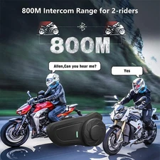 Motorcycle Helmet Headset BT5.1 For 2 Riders 800M Motorcycle Talking Interphone