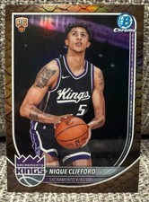 2025-26 Bowman Basketball Chrome Nique Clifford RC Reptilian Refractor BCV-24