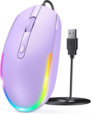 Wired Mouse - USB Computer Mice Wired with RGB Backlit Optical LED Mouse with At