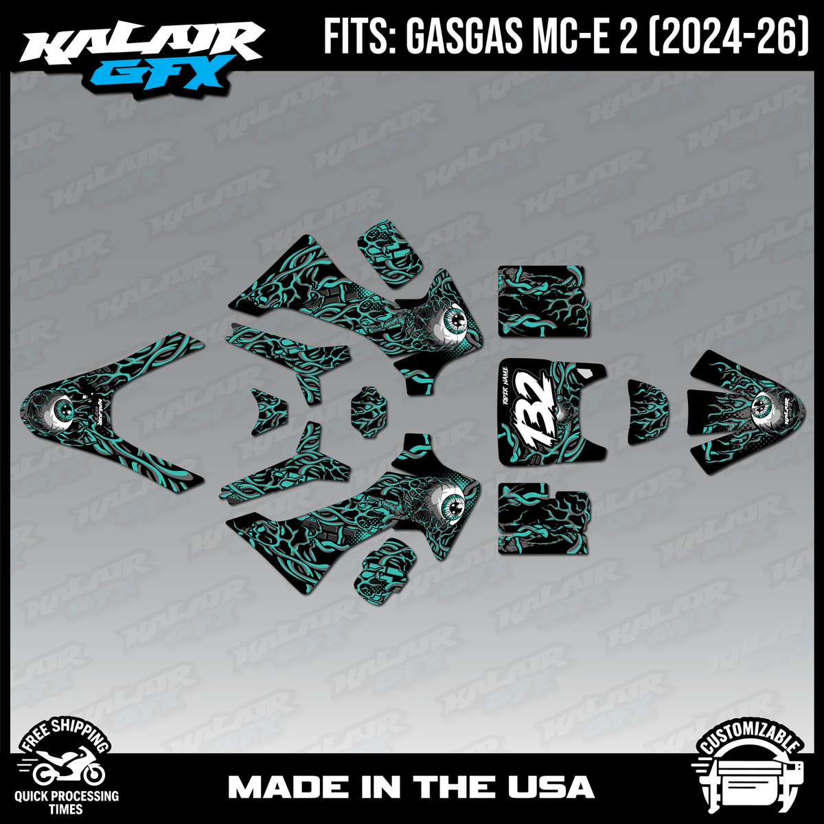 Graphics Kit for GasGas Electric MC-E2 MC-E 2 2024-2026 Core-TEAL