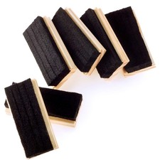 6 Pack Chalkboard Erasers Premium Wool Felt Eraser Dustless Wood Chalk Black