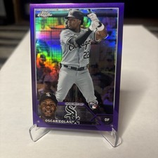 2023 Topps Chrome Oscar Colas RC PURPLE Refractor 111/250 Card White Sox
