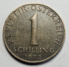 1972 Austria 1 One Schilling - Aluminum Bronze - Austrian - World Coin - Europe