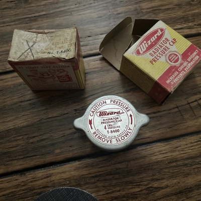 #ad #ad Vintage Radiator Cap 4 lb Wizard Pressure T 8400 t8400 Western Auto Classic Car $16.99