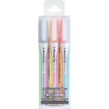 KOKUYO Beetle Tip Dual Soft Color Fluorescent Markers, 3 Pieces 6-color set 
