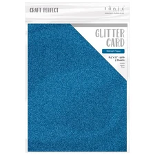 Craft Perfect Glitter Cardstock 8.5"X11"-Midnight Topaz