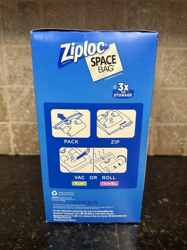 BOLSAS DE SELLADO AL VACÍO ZIPLOC PAQUETE DE VALOR DE 10 BOLSAS ESPACIALES HERMÉTICAS IMPERMEABLES SURTIDAS Foto 4 de 4