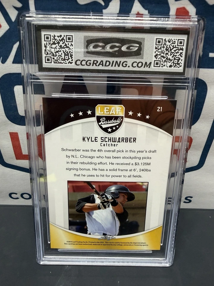 Cartão de novato KYLE Schwarzber 2014 Leaf Rookies OURO #21 filhotes / Phillies - Imagem 2 de 2