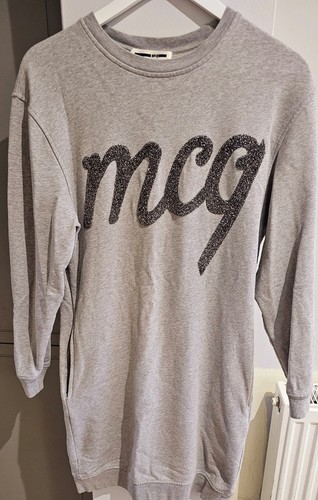 Alexander McQueen, Alexander McQueen MCQ Vintage Sweater Dress Women’s size xs big logo Grey Rare