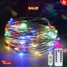 USB 5-20M 50/100/200LED Twinkle LED String Fairy Lights Copper Wire Party Remote