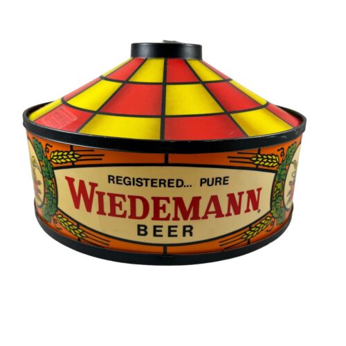 Wiedemann Beer Hanging Lamp Plastic Vintage 1977 Tiffany Stained Glass Style - Picture 1 of 12