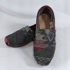 Toms 690915 Alpargata Grey Wool Jacquard Aztec Print Classic Flats Size: 6