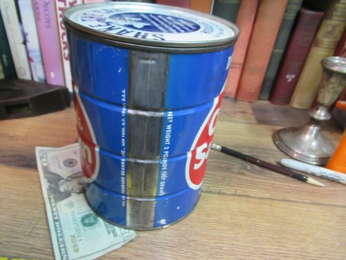 CHASE SANBORN 2 LB COFFEE CAN STORE TIN ORIGINAL USA MID 1900'S PACKED - Picture 2 of 7