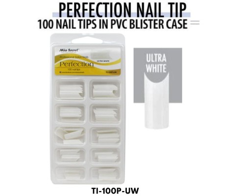 Mia Secret Nail Tips PERFECTION- Ultra White - 100 TIPS BLISTER - 第 1/2 張圖片