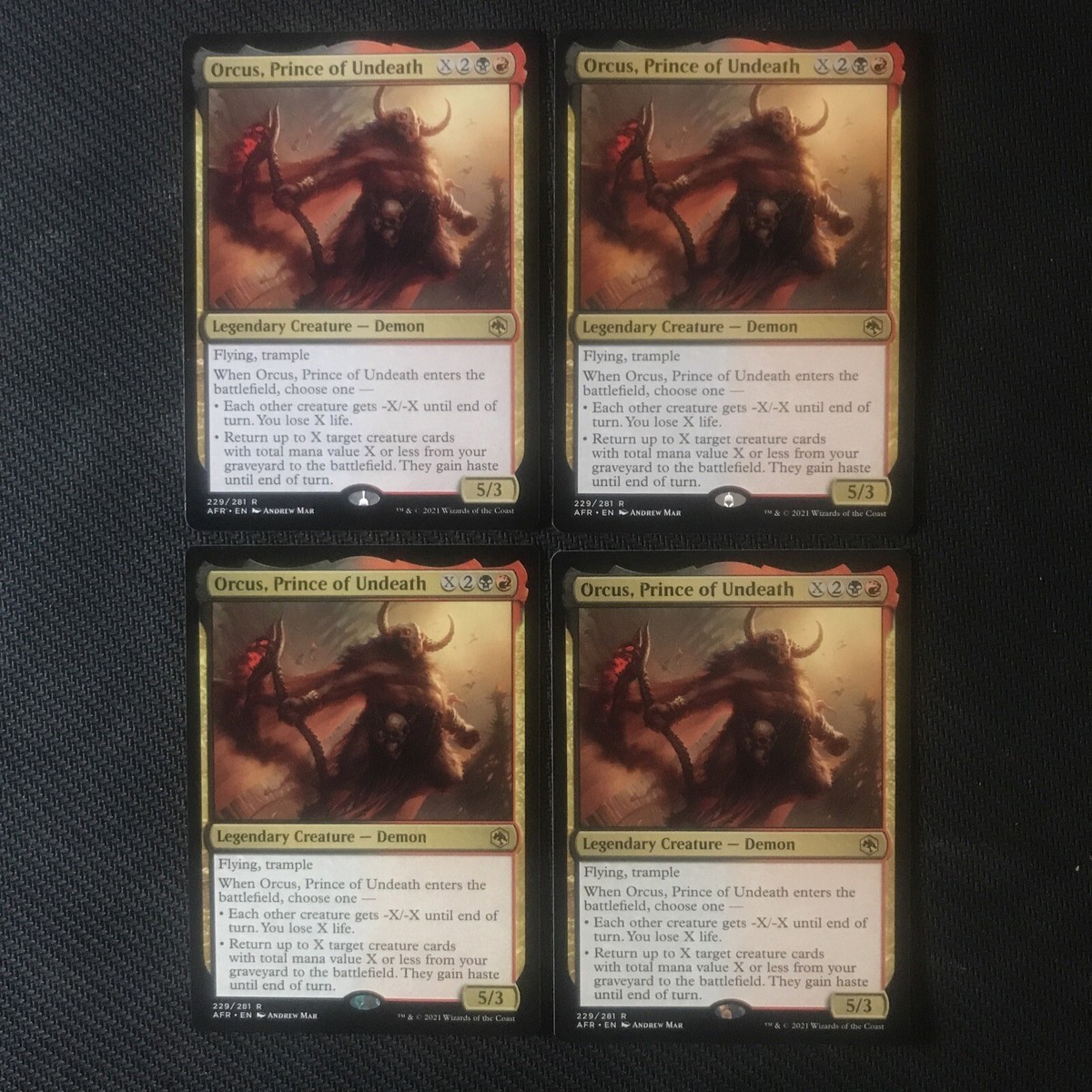 MTG Orcus, Prince of Undeath x4 Adventures in the Forgotten Realms Rare NM/M | eBay MTG Orcus, Prince of Undeath x4 Adventures in the Forgotten Realms Rare NM/M | eBay