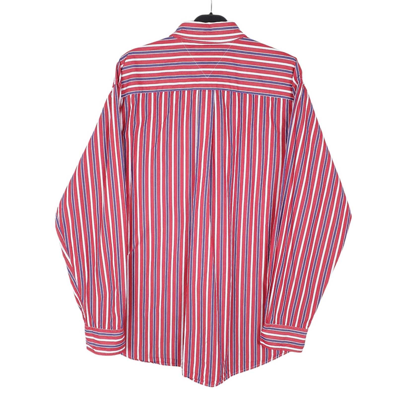 TOMMY HILFIGER Red Striped Shirt Long Sleeve Casual Cotton Mens XL image 3