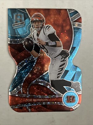 Joe Burrow 2022 Panini Spectra Die-Cut Neon Blue Prizm /50