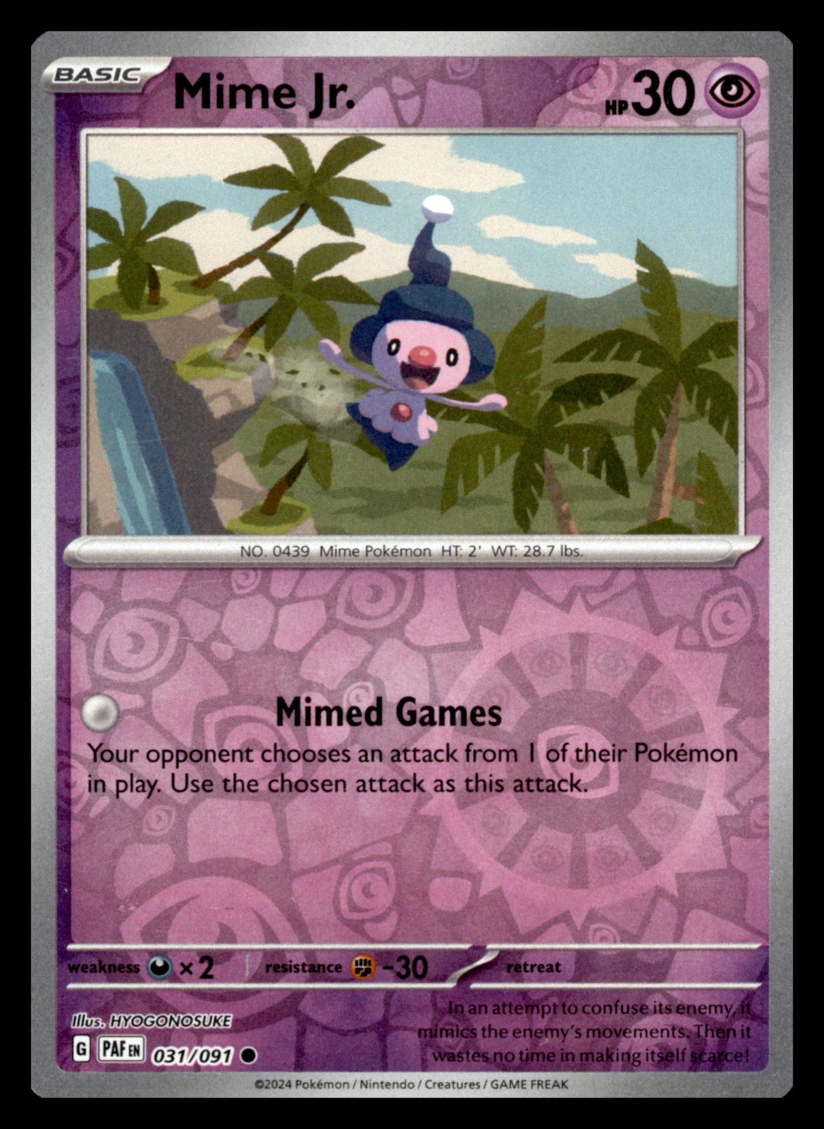 Mime Jr [Reverse Holo] #31 Pokemon Paldean Fates 645