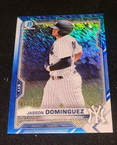 2021 Bowman Chrome Jasson Dominguez #BCP-13 Blue Shimmer Refractor /150