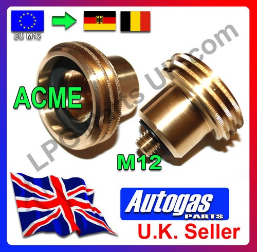 LPG GPL Gas ACME adaptor with M12 thread. Eastern EU to GERMANY, BELGIUM,