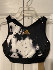 adidas Womens Prime Blue HiNeck Light Support Training Bra Sports Bra Size M NWT