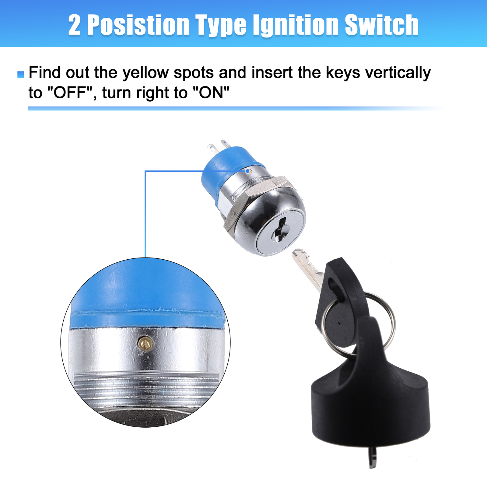 Pack of 1 For Mobility Scooter Ignition Starter On Off Switch Lock w/ 4 ...