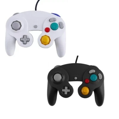 STRAßE GAME 2 X Manette pour Nintendo Wii, Wii U et Game cube - Blanc et Noir