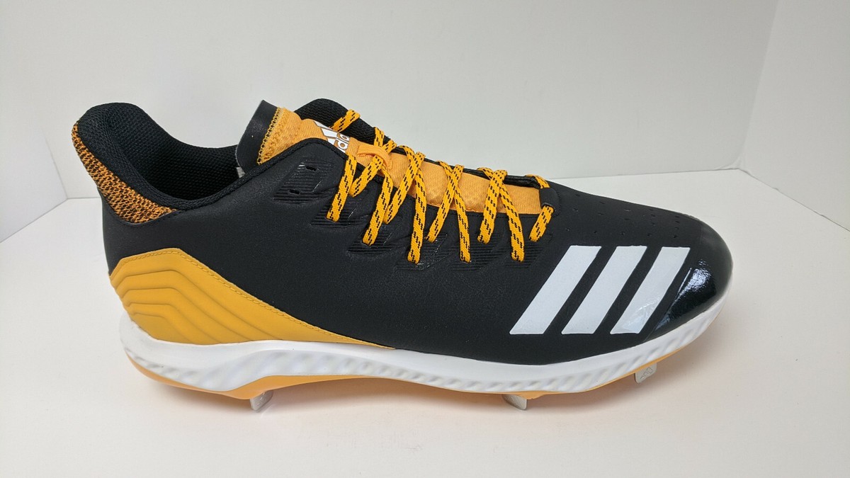Adidas Icon Bounce Baseball Cleats, Black/Yellow, Men display picture 1