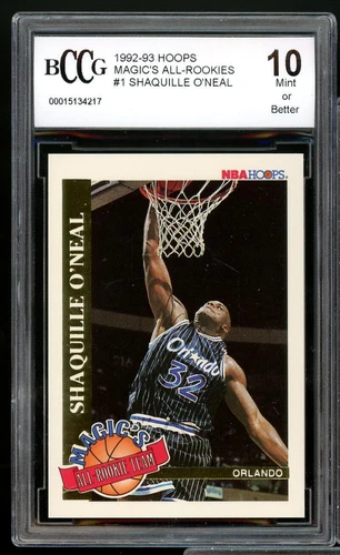 1992-93 Hoops Magic's All-Rookies #1 Shaquille O'Neal Rookie BGS BCCG 10 Mint+