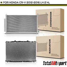 New Aluminum Radiator & A/C Condenser Cooling Kit for Honda CR-V 2012-2016 2.4L