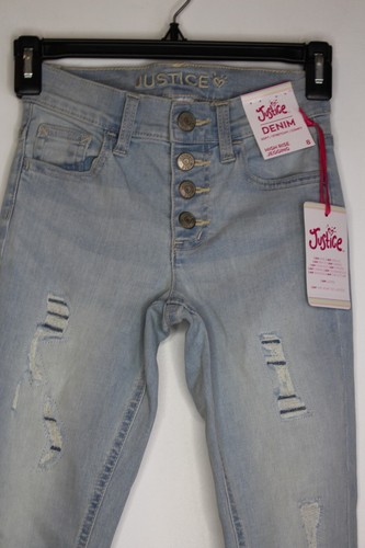 Girls' Justice High Rise Jegging Light Wash Size 8 - Picture 2 of 5