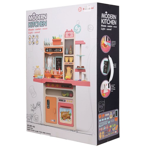 65 Pcs Kids Kitchen Chef Pretend Cooking Playset With Light&Sound Christmas Gift - Picture 12 of 12