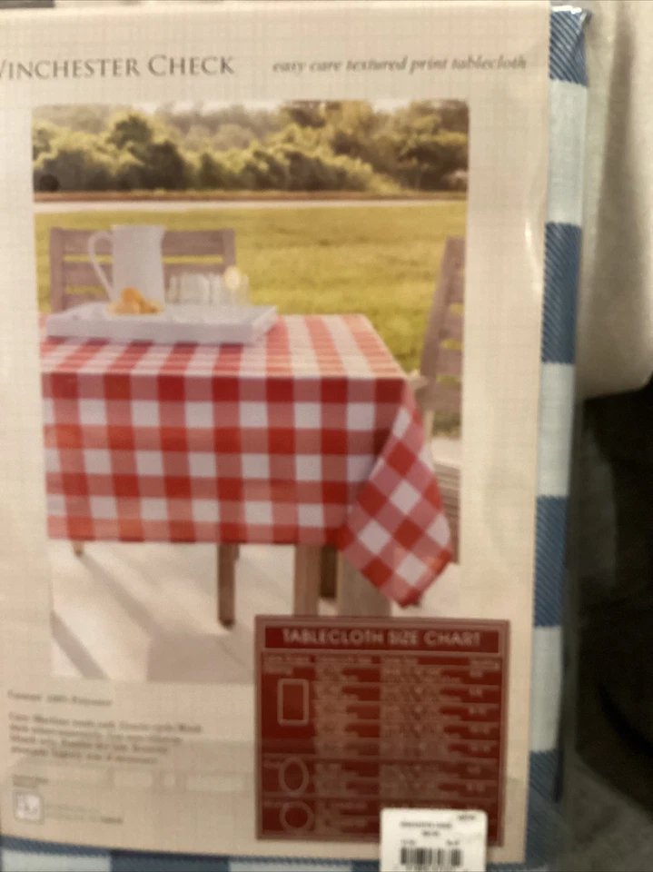 Benson Mills Tablecloth Winchester Check Blue 60”x 104” NIP - Image 2 of 4