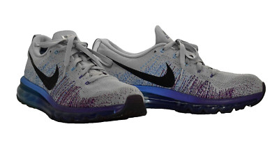 B0 Auth NIKE FLYKNIT MAX Purple Vivid Blue Woven Shoes 620469-005 Size 11.5