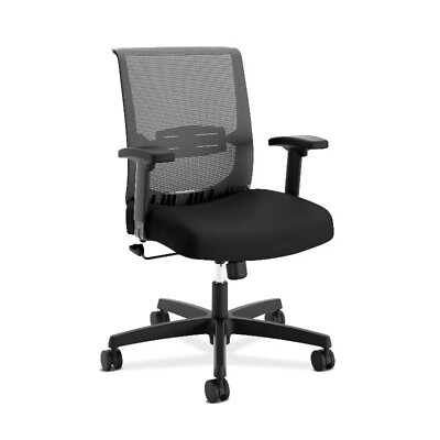 Comfortable home office chair with adjustable mid-back and arm-wrist support 