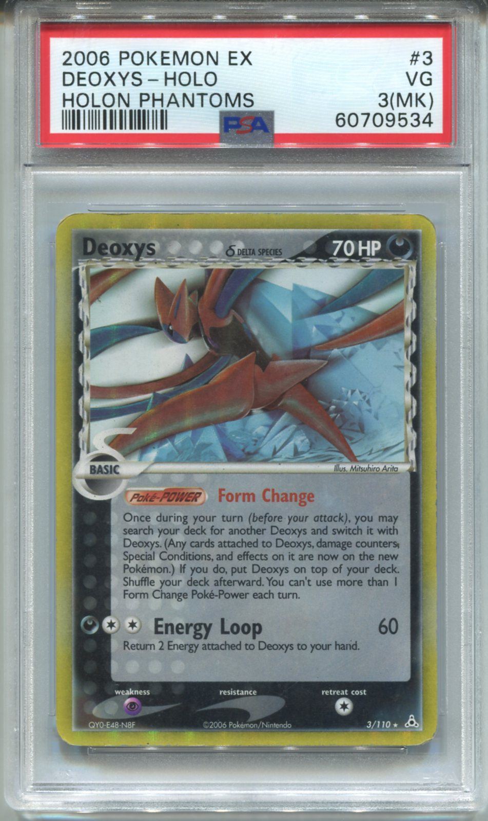 Pokemon Ex Holon Phantoms #3 Deoxys Holo PSA 3 [MK]
