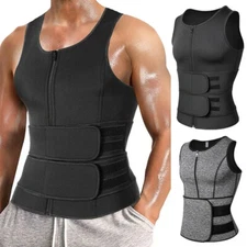 Men Sweat Sauna Waist Trainer Compression Vest Workout Tank Tops Body Shaper HBH