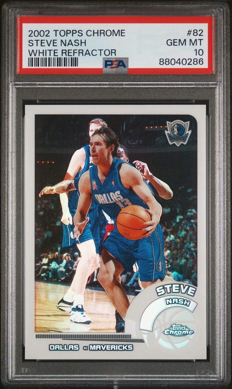2002 Topps Chrome #82 White Refractor /249 Steve Nash PSA 10 Mavericks POP 5