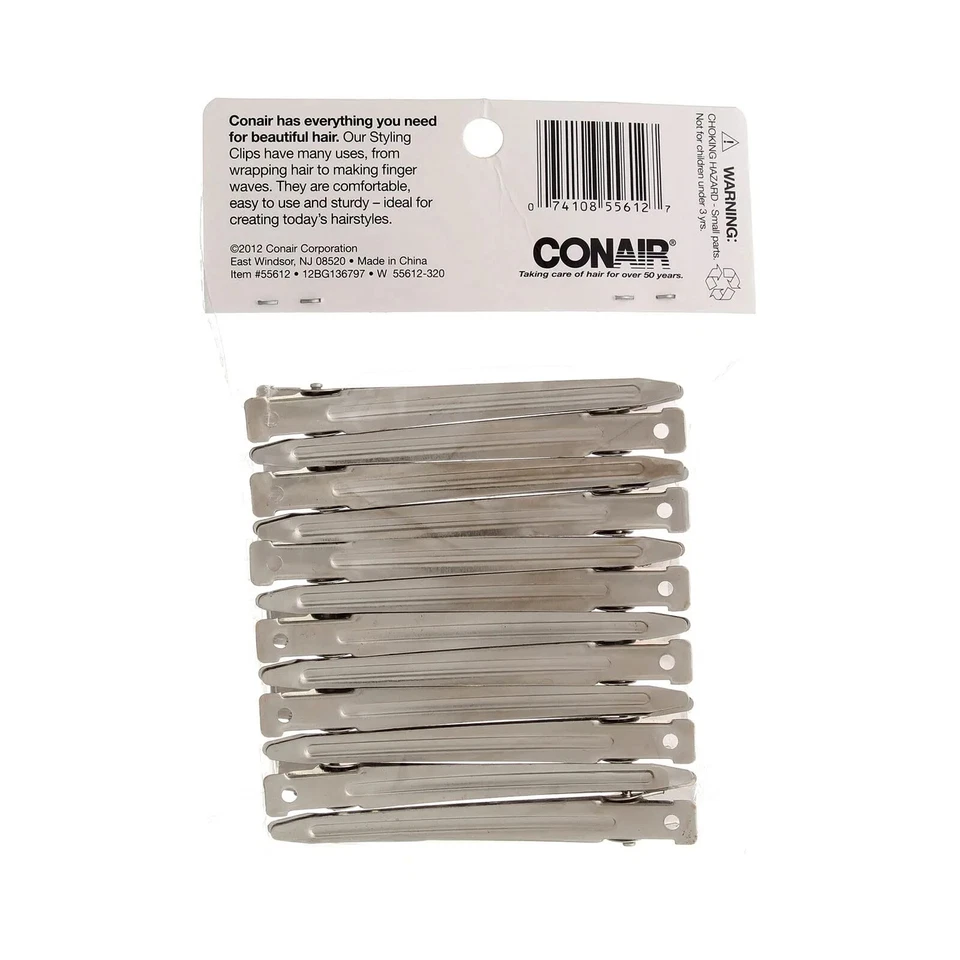 Conair Style & Clip Wrap-On Finger Wave Styling Hair Clips Silver, 12-Pieces - Image 2 of 2