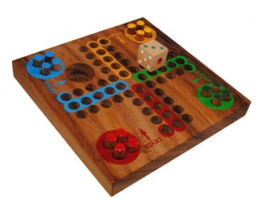 Juego De Mesa Tradicional De Ludo Tailandés De Madera Ética 14x14x3cm - Imagen 2 de 8
