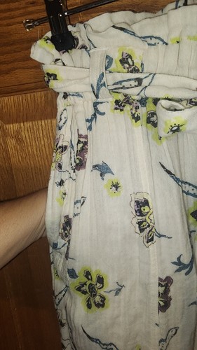 New FREE PEOPLE In The Midnight Hour Paperbag Pants Floral - Picture 4 of 9