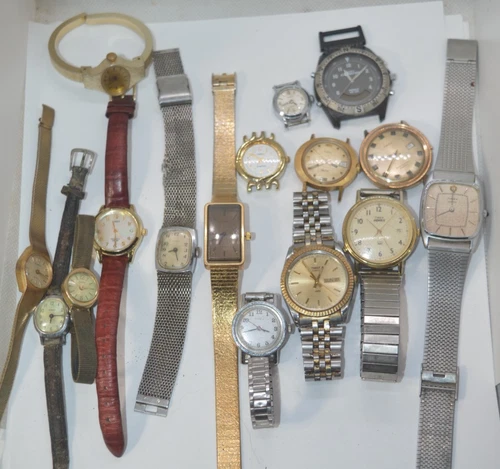 16 Vtg Timex watches, Wind up and Quartz ''SOLD AS PARTS OR RESTORATION ONLY